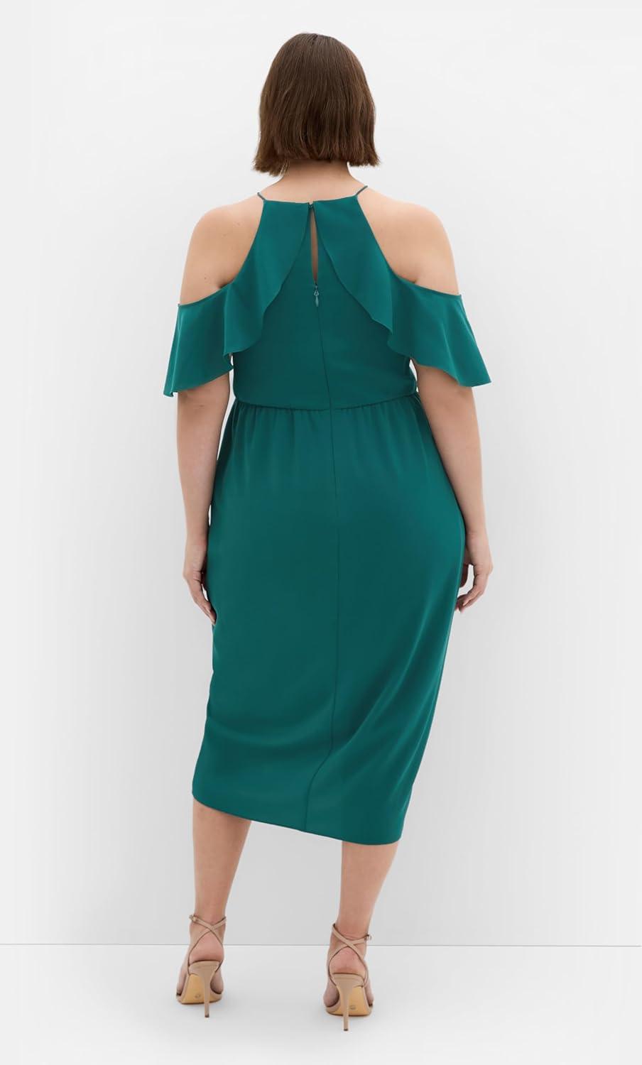 image:imageCity Chic Plus Size Dress Love Siren Ruffle ShoulderBotanical