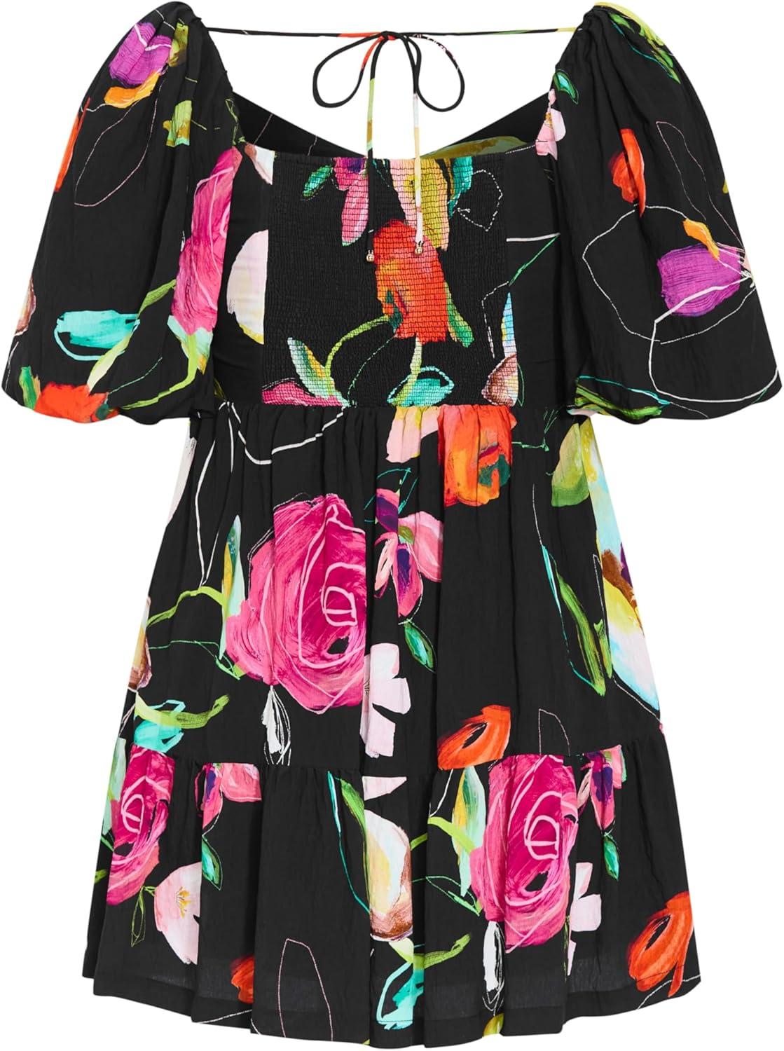 image:imageCity Chic Plus Size Dress Mila Print MiniFloral Sketch