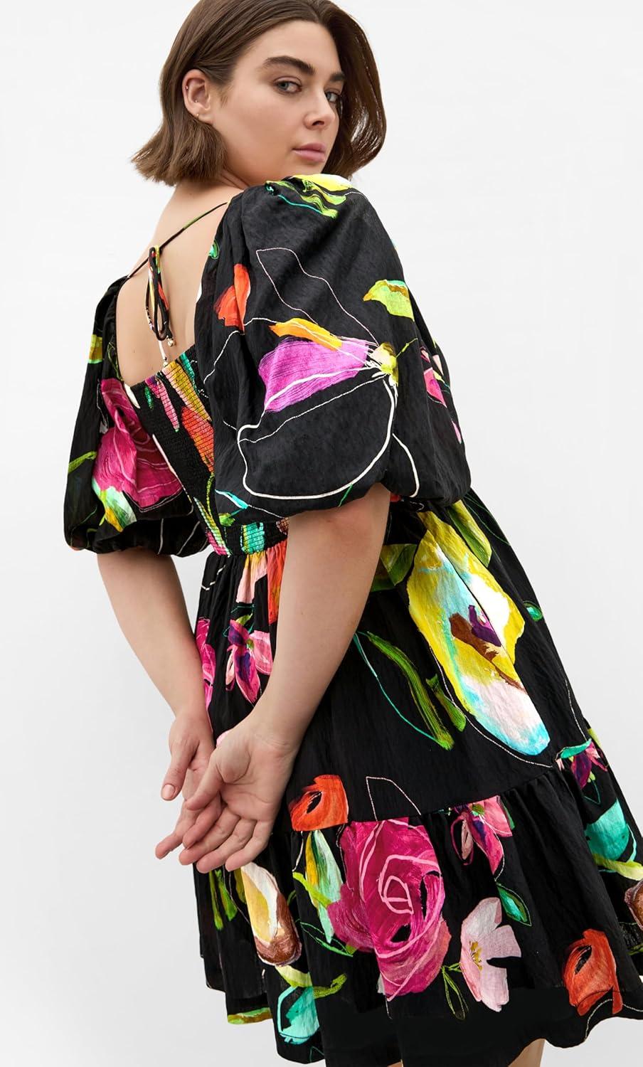 image:imageCity Chic Plus Size Dress Mila Print MiniFloral Sketch