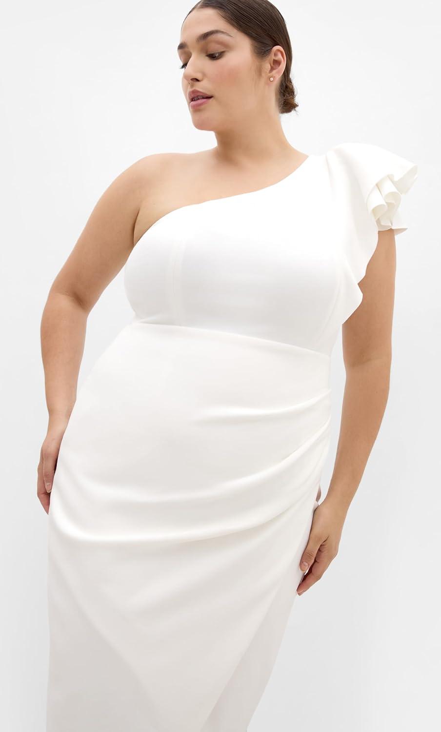 image:imageCity Chic Plus Size Dress Milani One ShoulderIvory