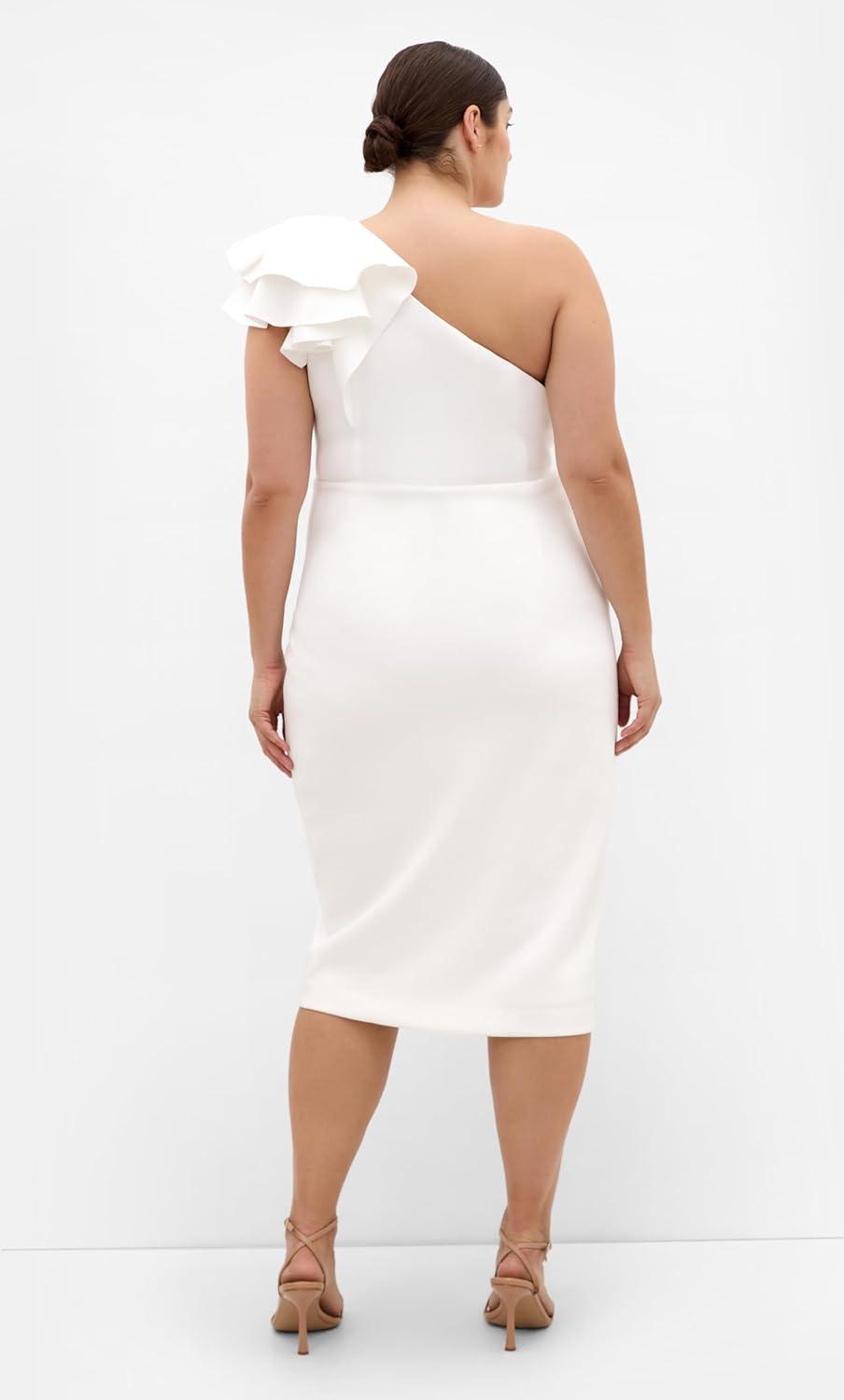 image:imageCity Chic Plus Size Dress Milani One ShoulderIvory