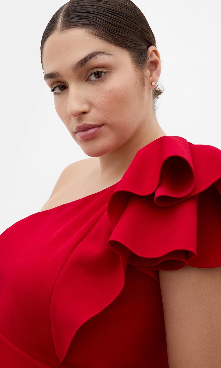image:imageCity Chic Plus Size Dress Milani One ShoulderLove Red