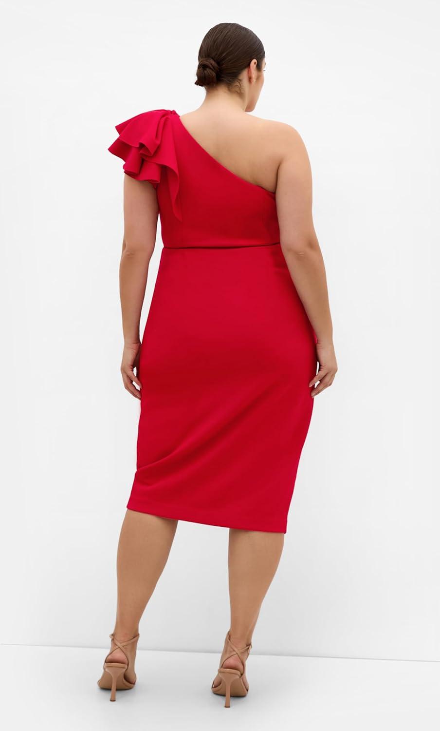 image:imageCity Chic Plus Size Dress Milani One ShoulderLove Red