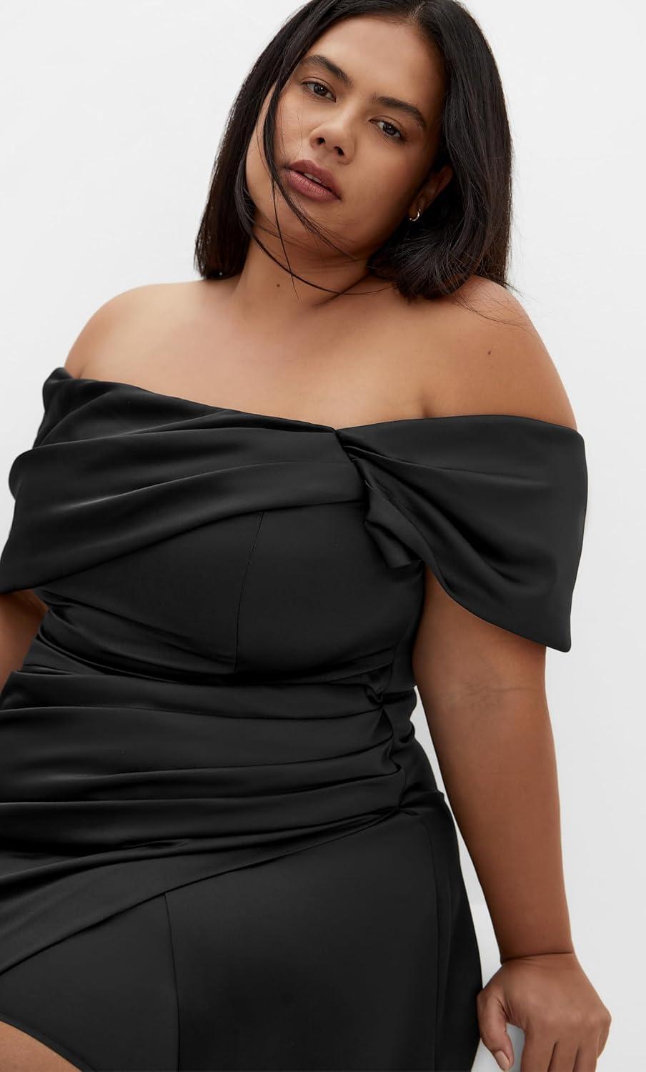 image:imageCity Chic Plus Size Dress Paloma Off Shoulder MaxiBlack