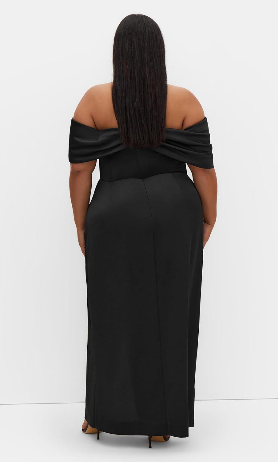 image:imageCity Chic Plus Size Dress Paloma Off Shoulder MaxiBlack