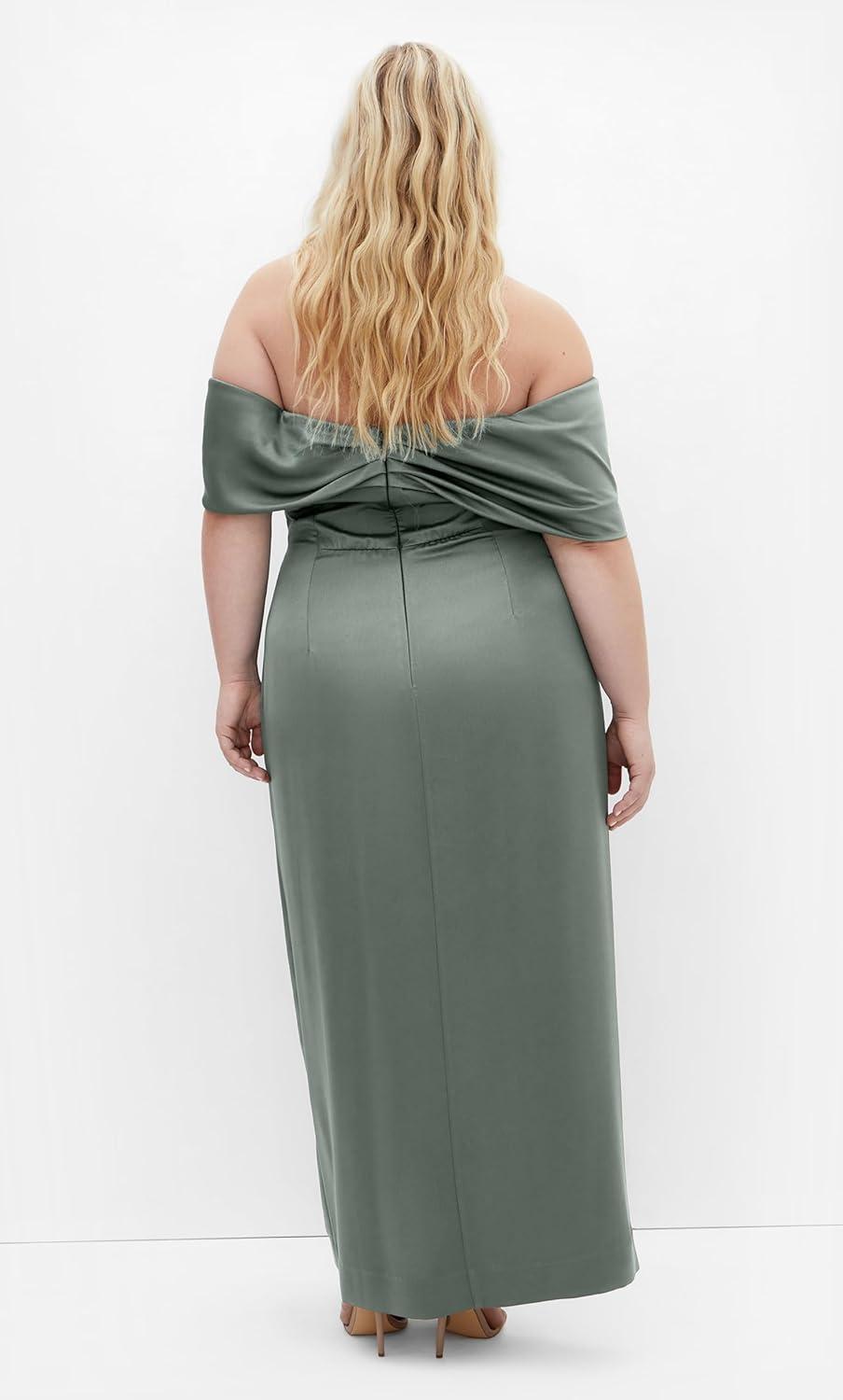 image:imageCity Chic Plus Size Dress Paloma Off Shoulder MaxiSage