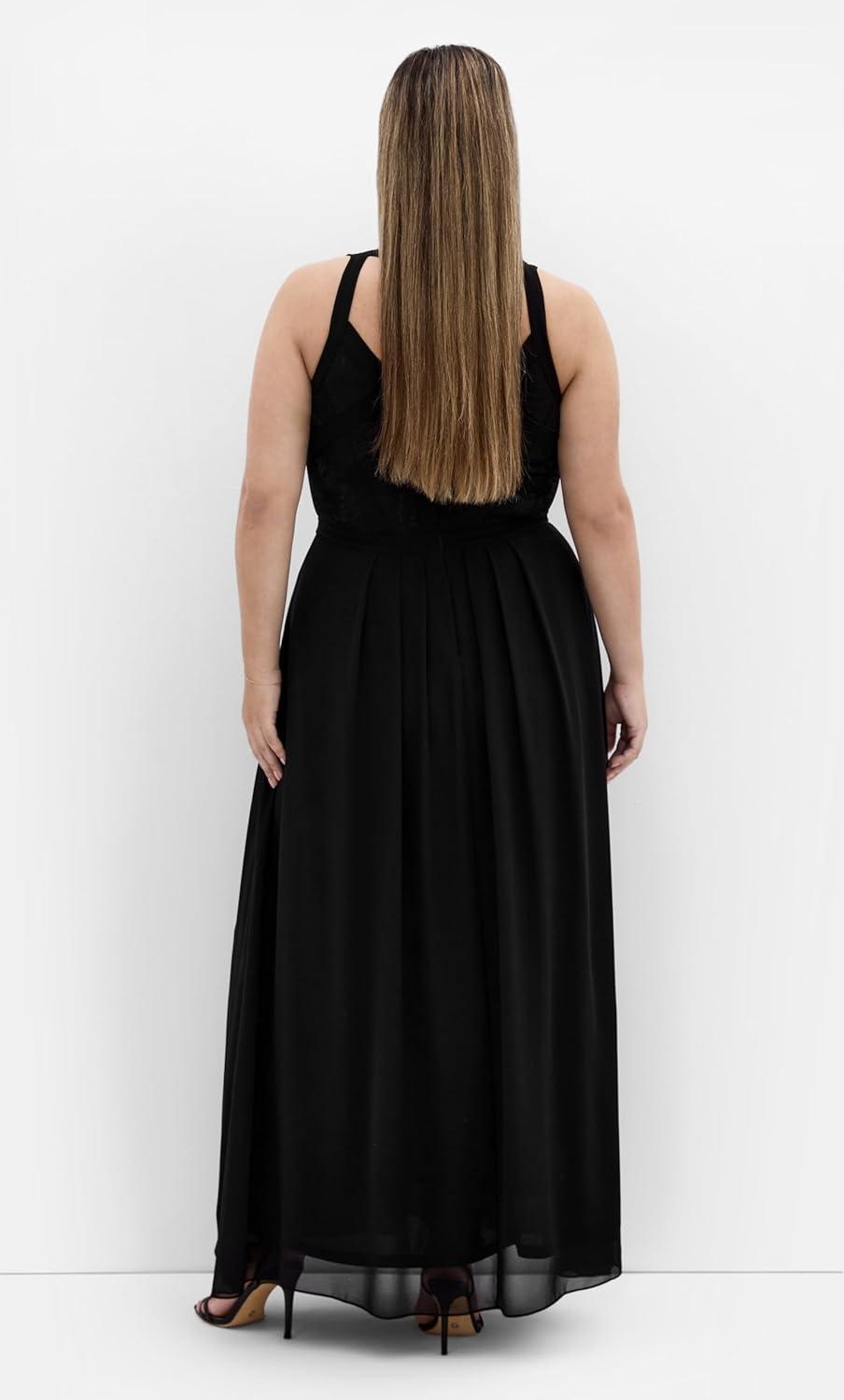 image:imageCity Chic Plus Size Dress Panelled Bodice MaxiBlack