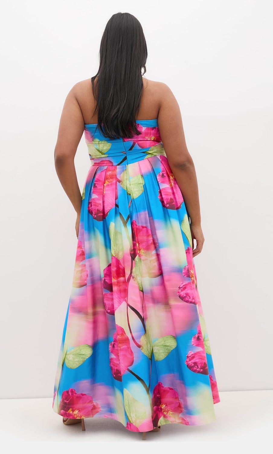 image:imageCity Chic Plus Size Dress Rosalee Sleeveless Print MaxiAzure Bloom