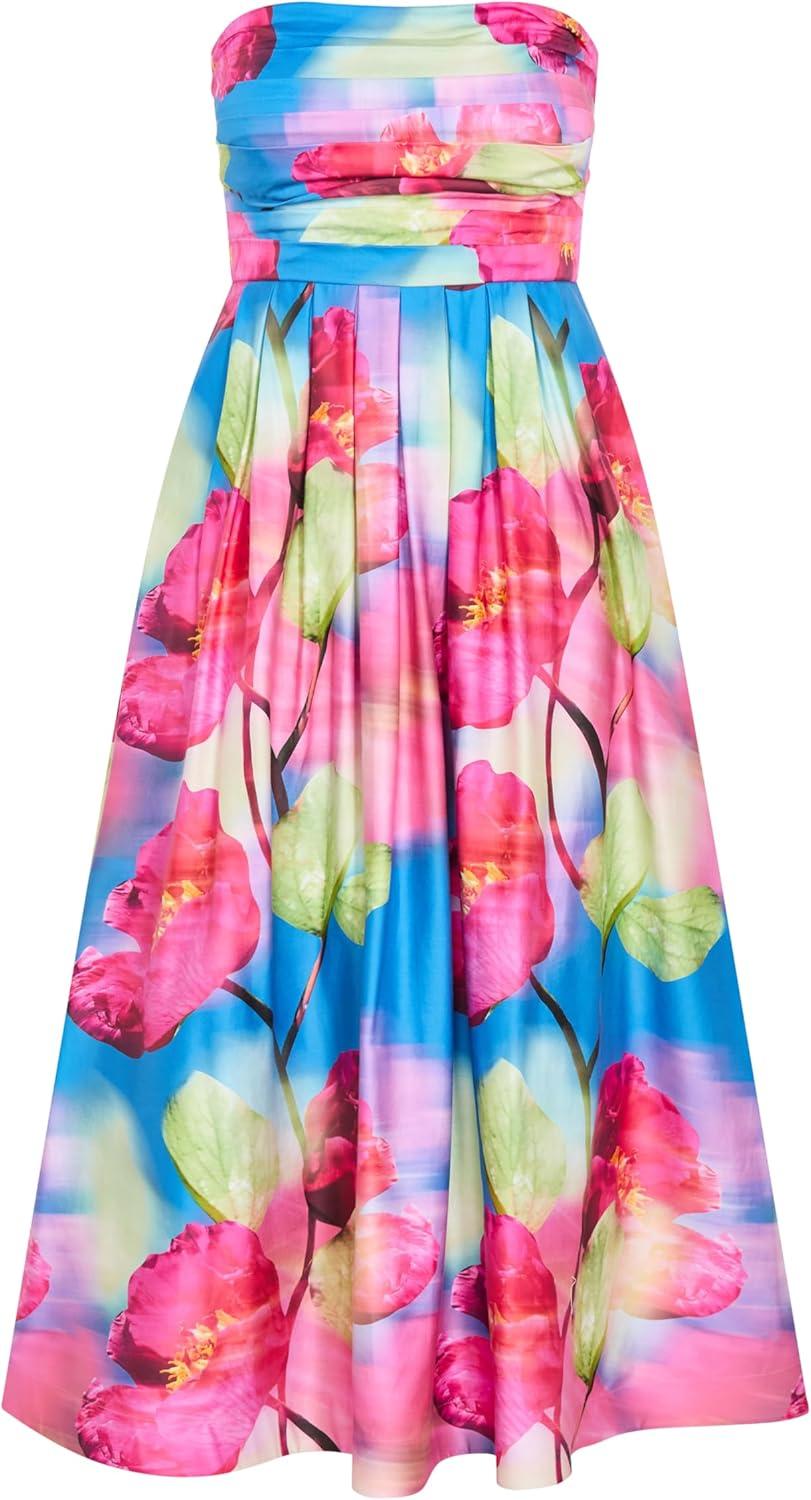 image:imageCity Chic Plus Size Dress Rosalee Sleeveless Print MaxiAzure Bloom
