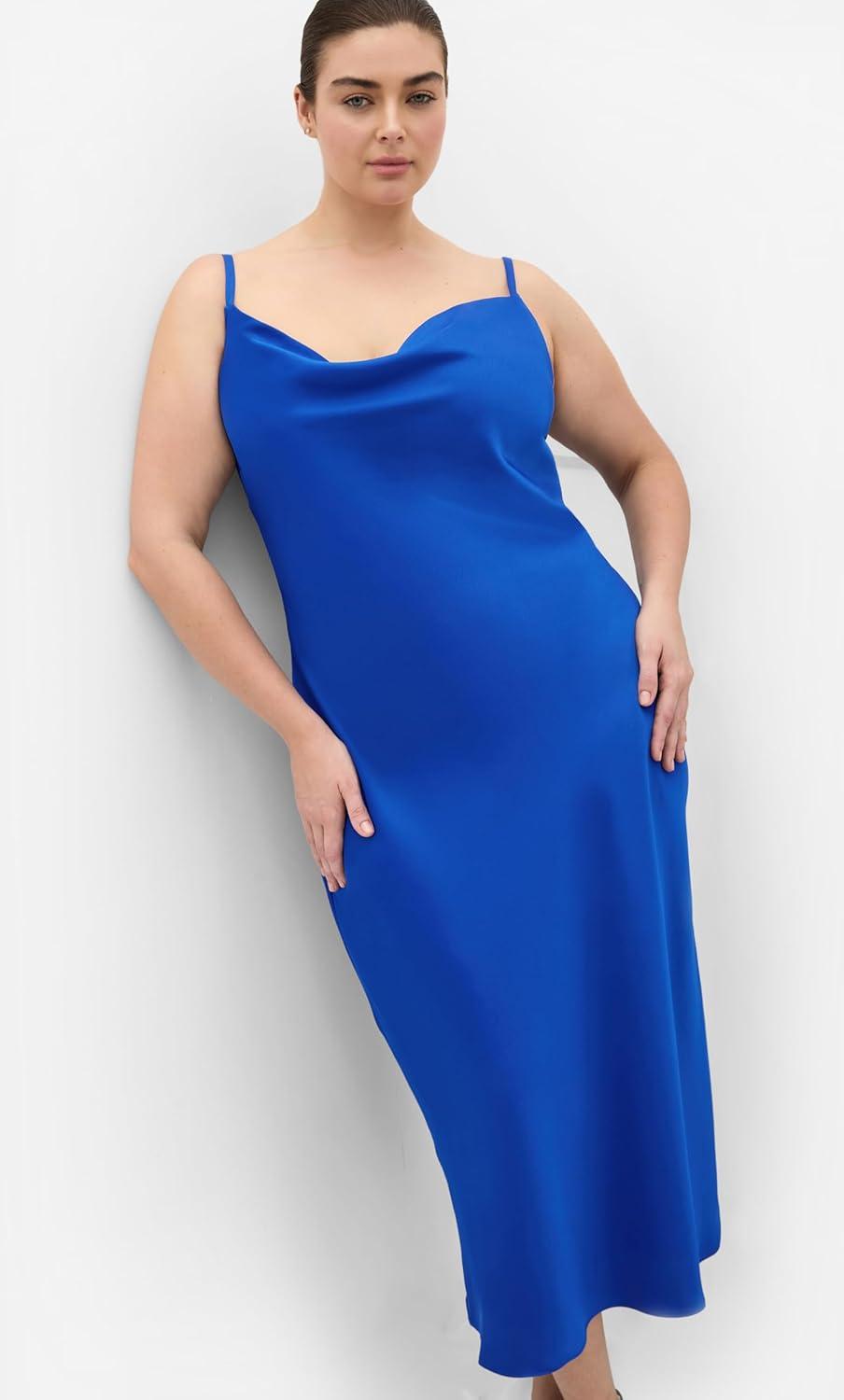 image:imageCity Chic Plus Size Dress Sadie Satin SlipCerulean