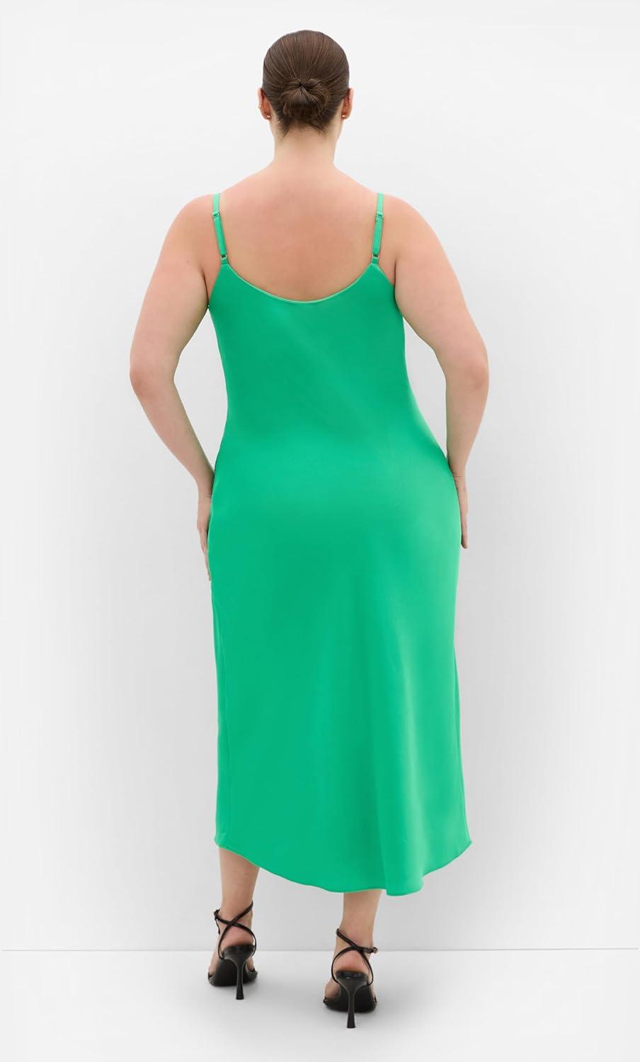 image:imageCity Chic Plus Size Dress Sadie Satin SlipGreenstone