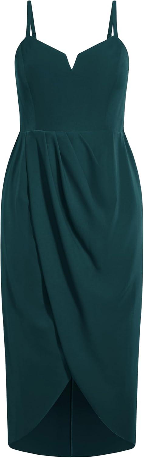 image:imageCity Chic Plus Size Dress Sassy Flex Fit Tulip VEmerald