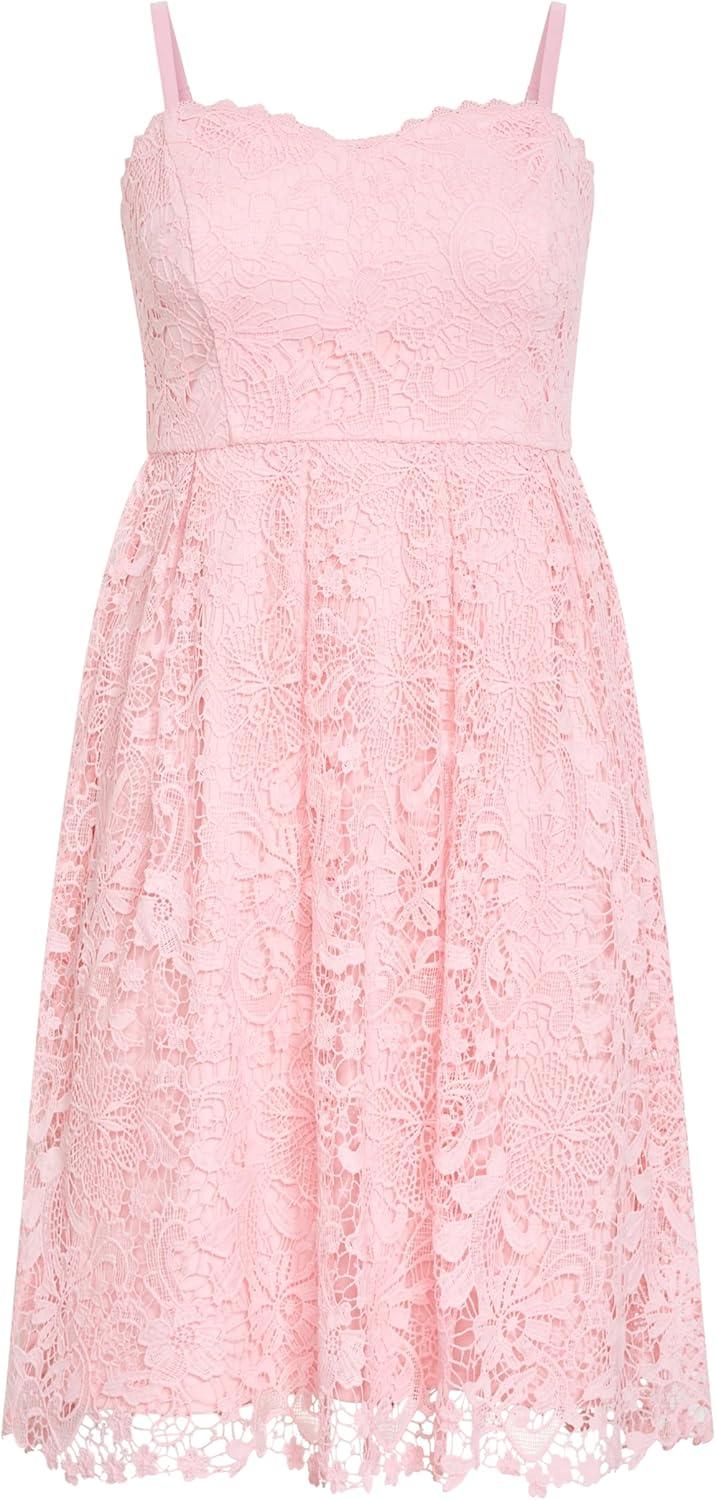 image:imageCity Chic Plus Size Dress Scarlet Lace MidiHeavenly Pink