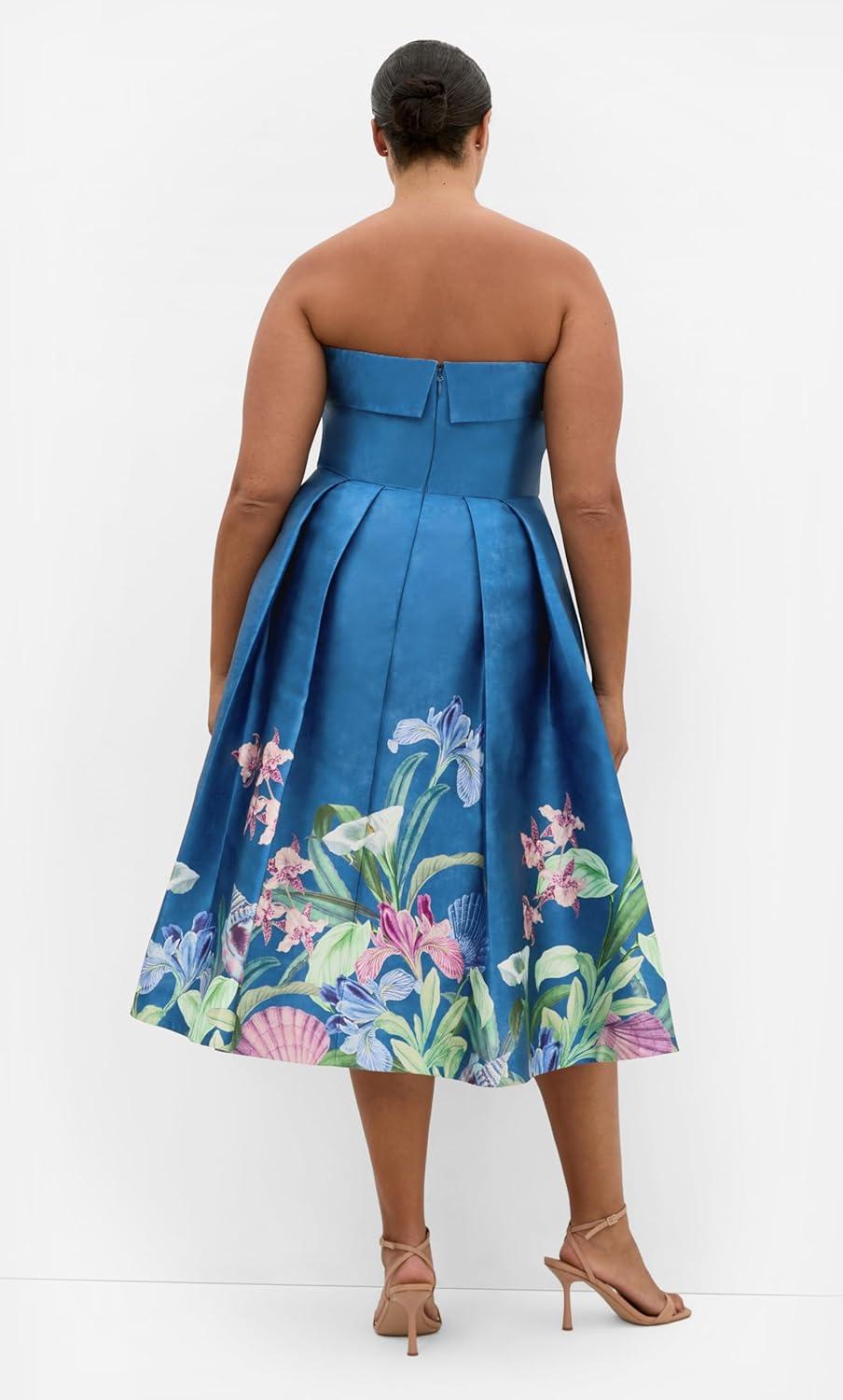 image:imageCity Chic Plus Size Dress Tiffany Bloom Strapless MidiSea Art