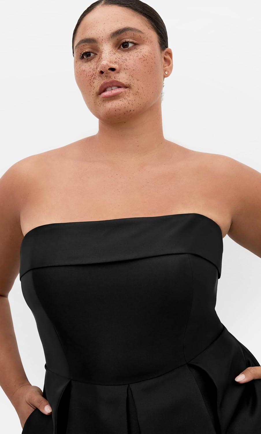 image:imageCity Chic Plus Size Dress Tiffany Strapless MidiBlack