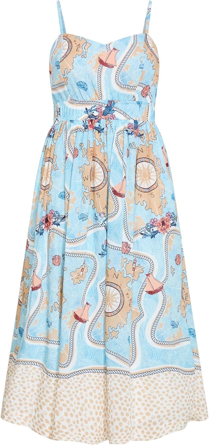 image:imageCity Chic Plus Size Dress Voyage Print MaxiVoyage Bdr