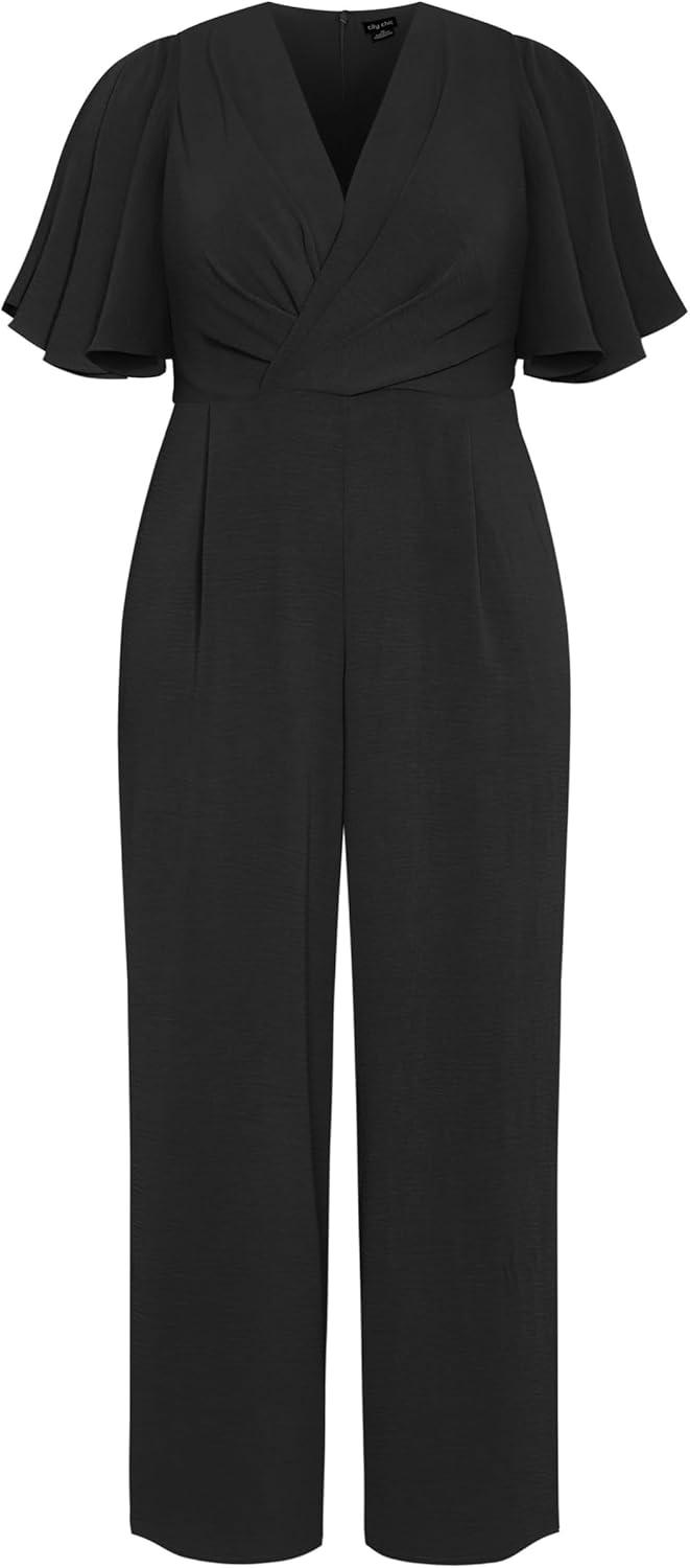image:imageCity Chic Plus Size Jumpsuit Braelynn V NeckBlack