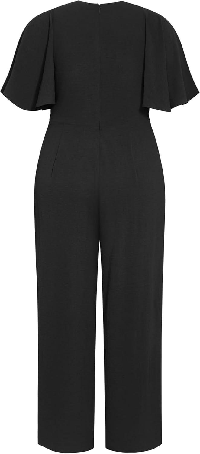 image:imageCity Chic Plus Size Jumpsuit Braelynn V NeckBlack