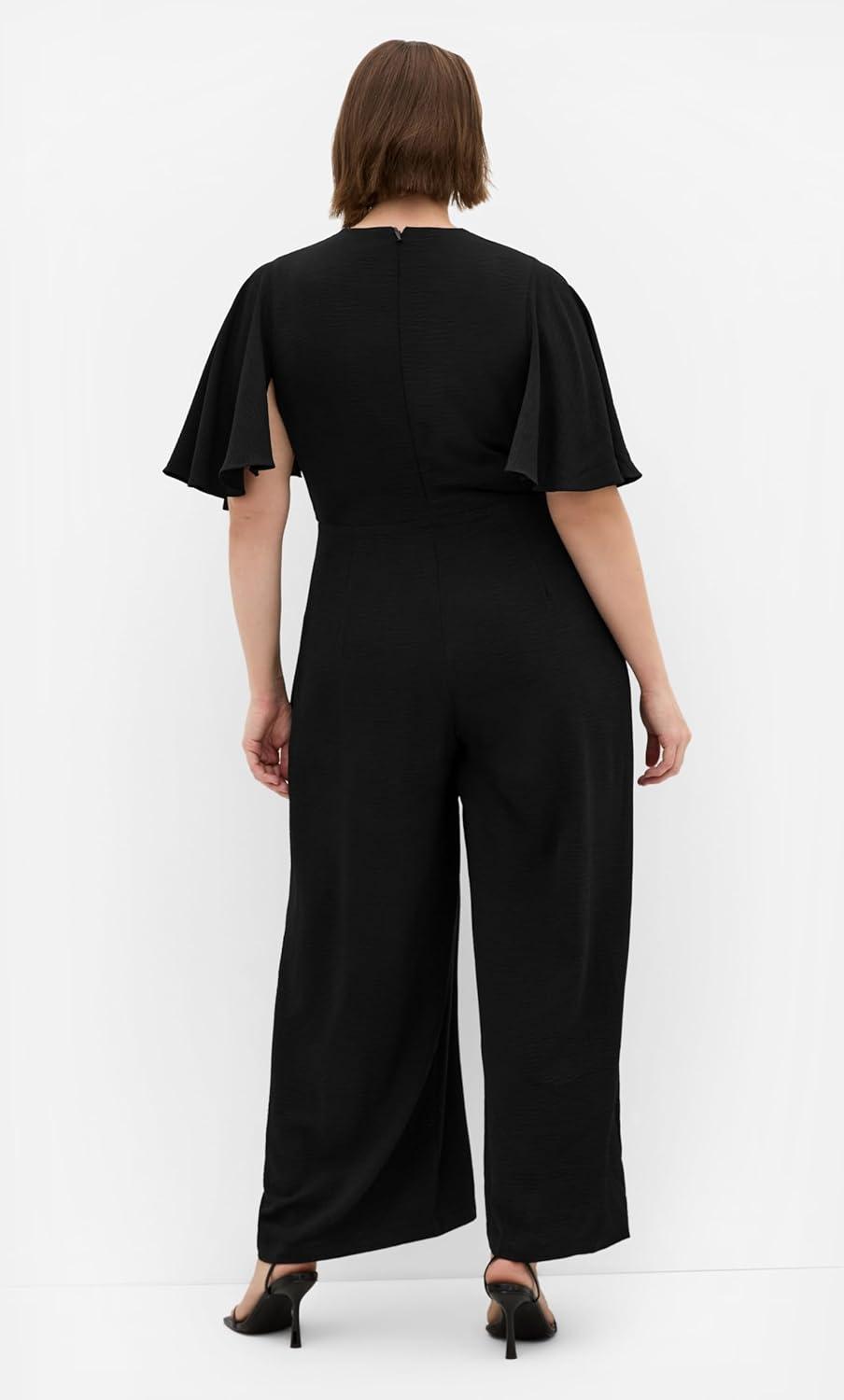 image:imageCity Chic Plus Size Jumpsuit Braelynn V NeckBlack