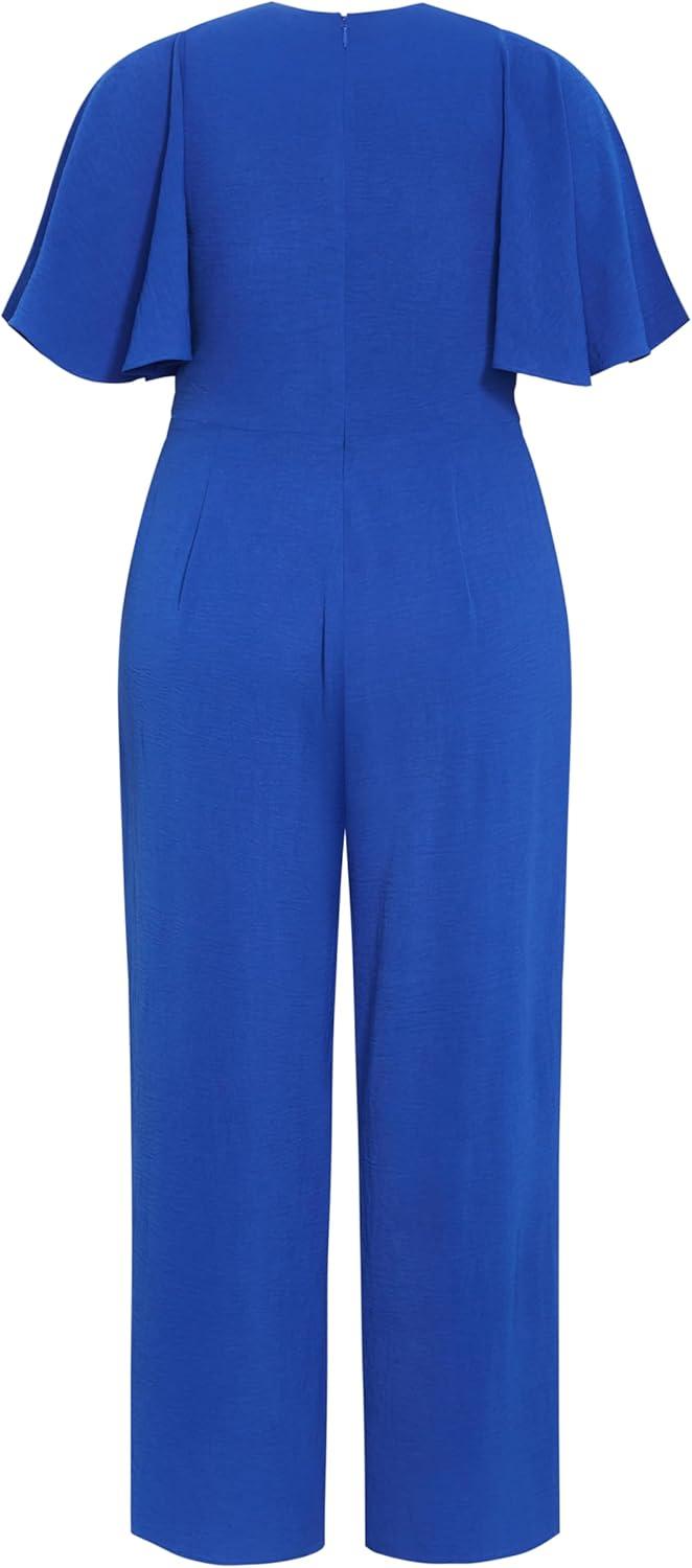 image:imageCity Chic Plus Size Jumpsuit Braelynn V NeckCerulean