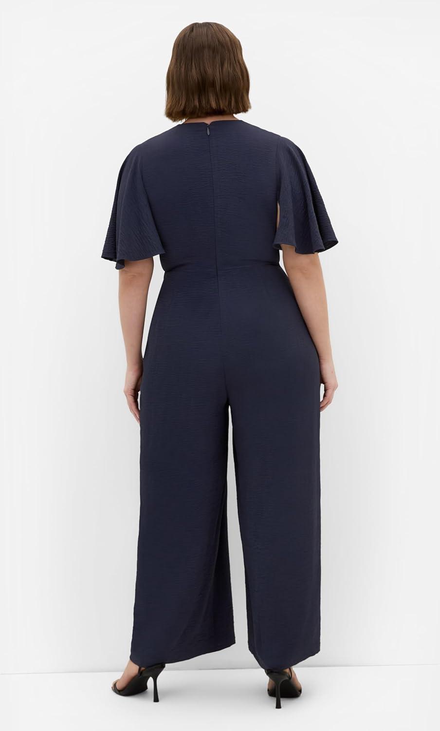 image:imageCity Chic Plus Size Jumpsuit Braelynn V NeckNavy