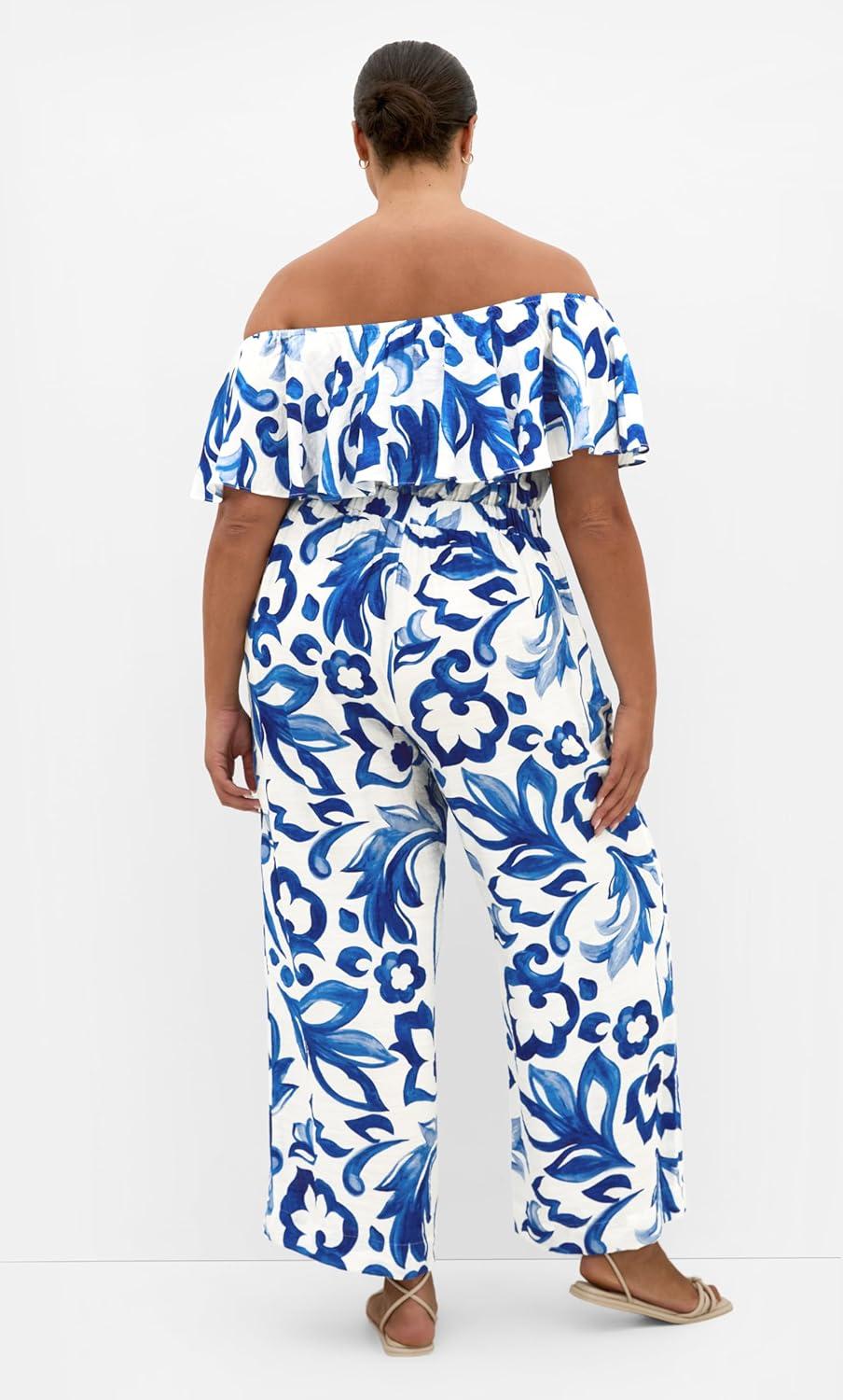 image:imageCity Chic Plus Size Jumpsuit Peta Mykonos PrintMykonos