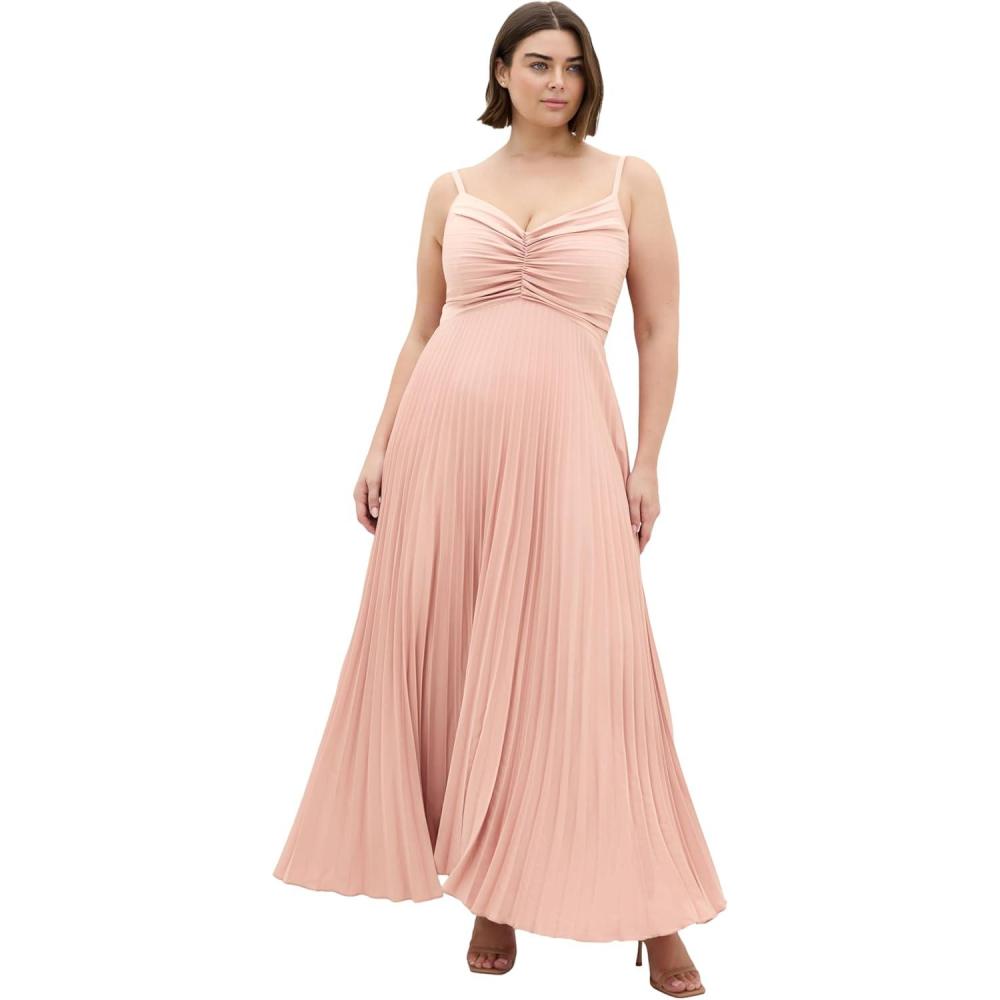 image:imageCity Chic Plus Size Dress  Ariana Pleat MaxiVintage Rose