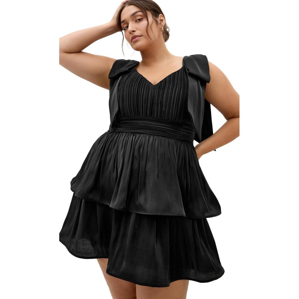 image:imageCity Chic Plus Size Dress Betty Bow MiniBlack