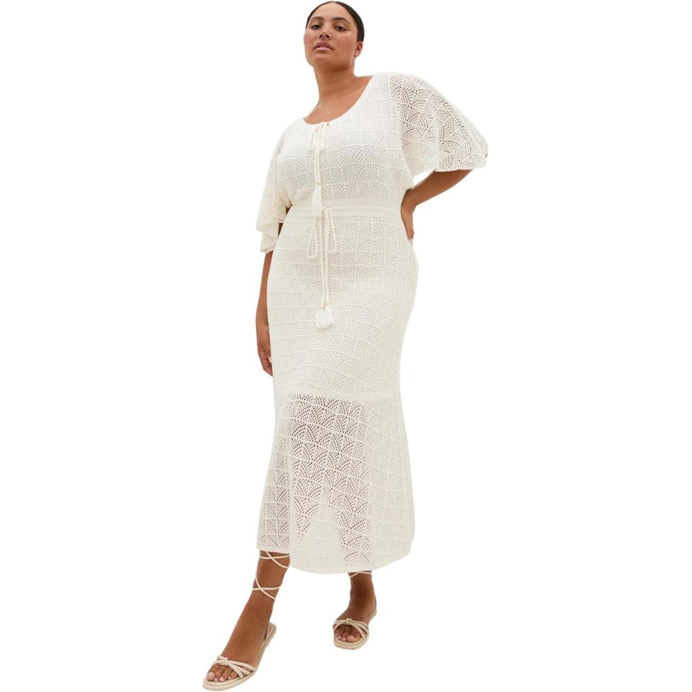 image:imageCity Chic Plus Size Dress Cassie Crochet KnitCreme