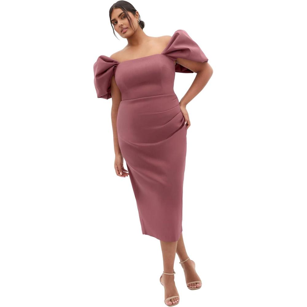 image:imageCity Chic Plus Size Dress Elyse Off Shoulder MidiWild Ginger