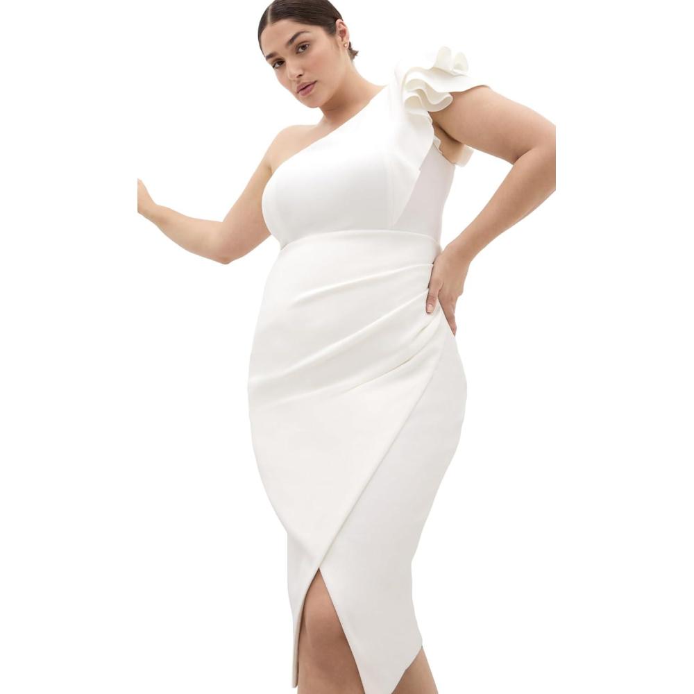 image:imageCity Chic Plus Size Dress Milani One ShoulderIvory