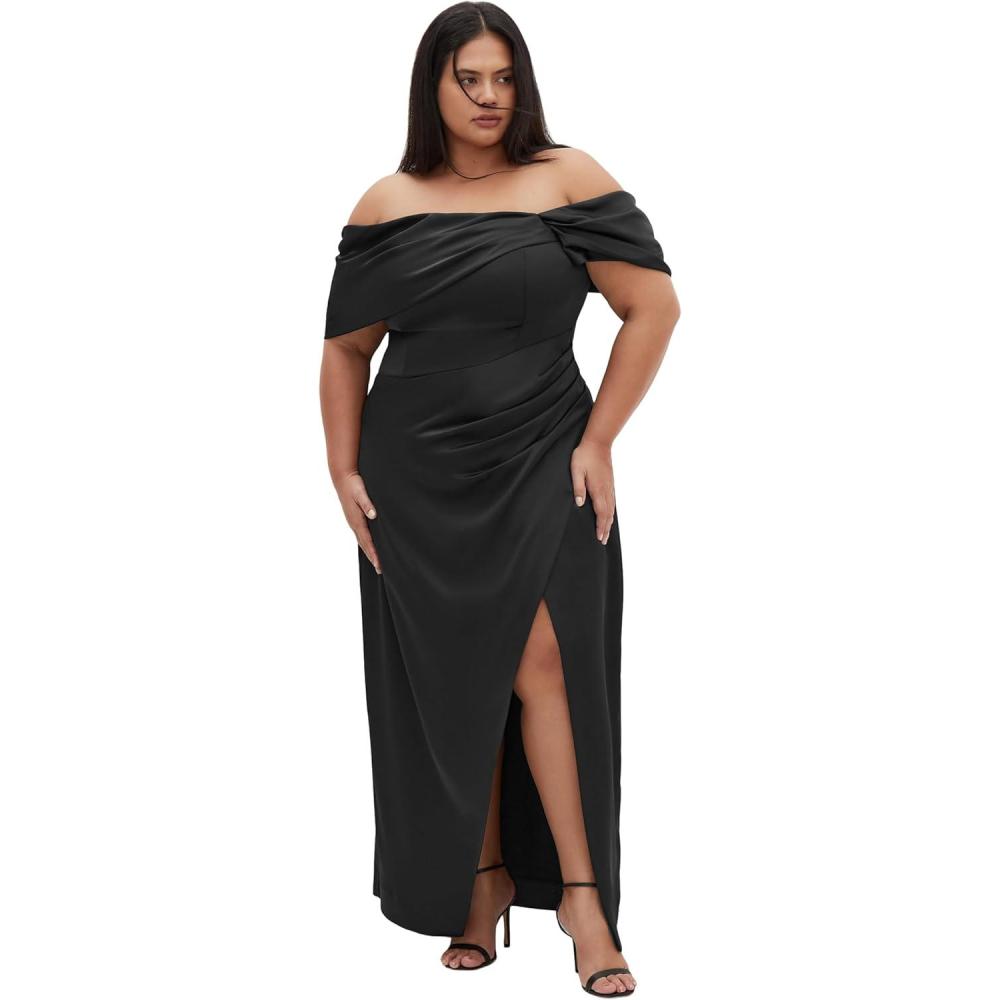 image:imageCity Chic Plus Size Dress Paloma Off Shoulder MaxiBlack