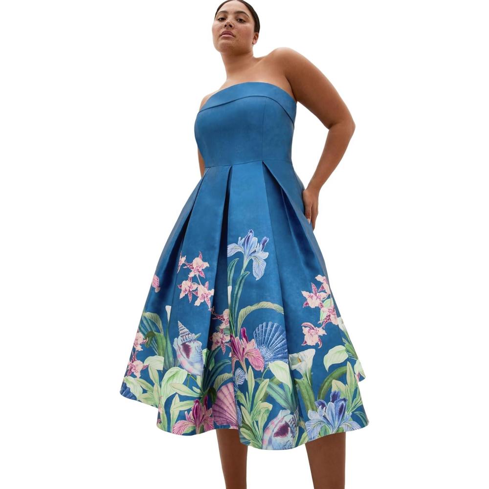 image:imageCity Chic Plus Size Dress Tiffany Bloom Strapless MidiSea Art