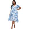 image:imageCity Chic Plus Size Dress  Short Sleeve Bluebell Print Wrap MidiBluebell
