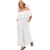 image:imageCity Chic Plus Size Jumpsuit  Emery Off Shoulder StripeBlack Stripe