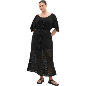 City Chic Plus Size Dress – Cassie Crochet Knit(Black)