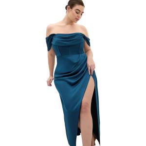 City Chic Plus Size Dress – Forbidden Love Maxi(Poseidon)