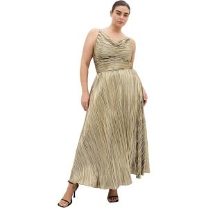 City Chic Plus Size Dress – Kamila Cowl Neck Metallic(Bronze)