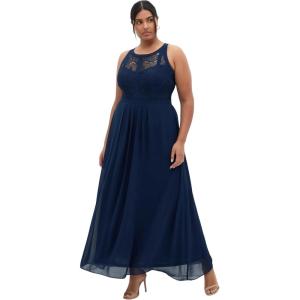 City Chic Plus Size Dress – Panelled Bodice Maxi(French Navy)
