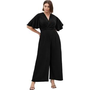 City Chic Plus Size Jumpsuit – Braelynn V Neck(Black)