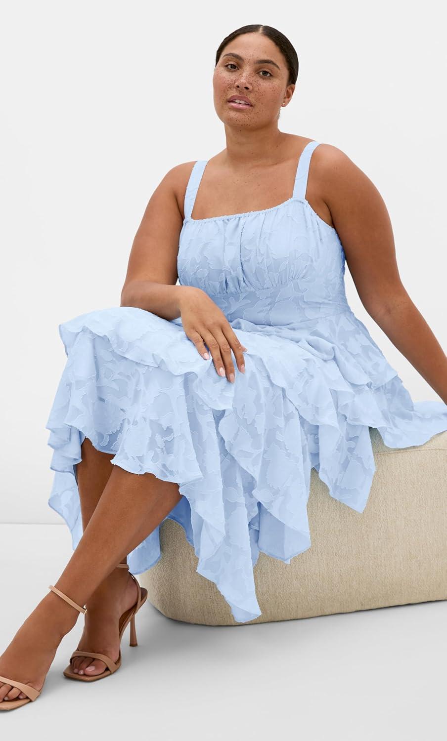 image:imageCity Chic Plus Size Dress Daniela Ruffle TierSky Blue