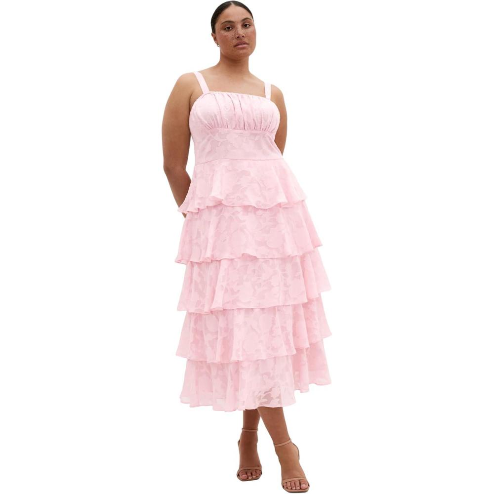 image:imageCity Chic Plus Size Dress Daniela Ruffle TierDusty Pink