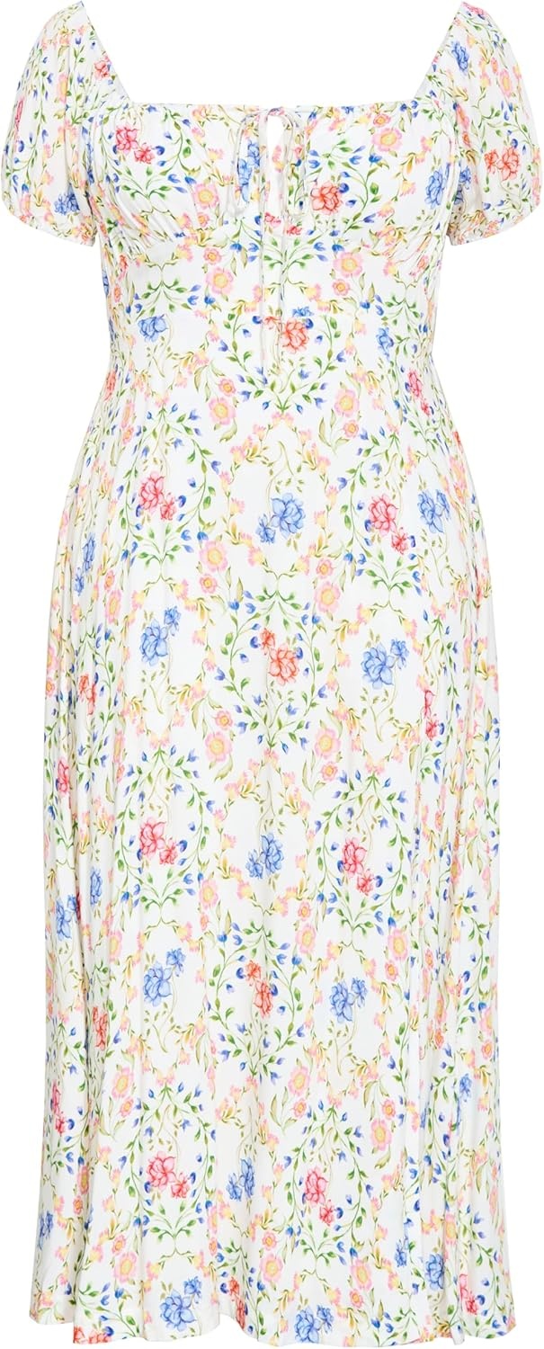 image:imageCity Chic Plus Size Dress Abbie Short Sleeve Bouquet Print MaxiCoastal Bouquet