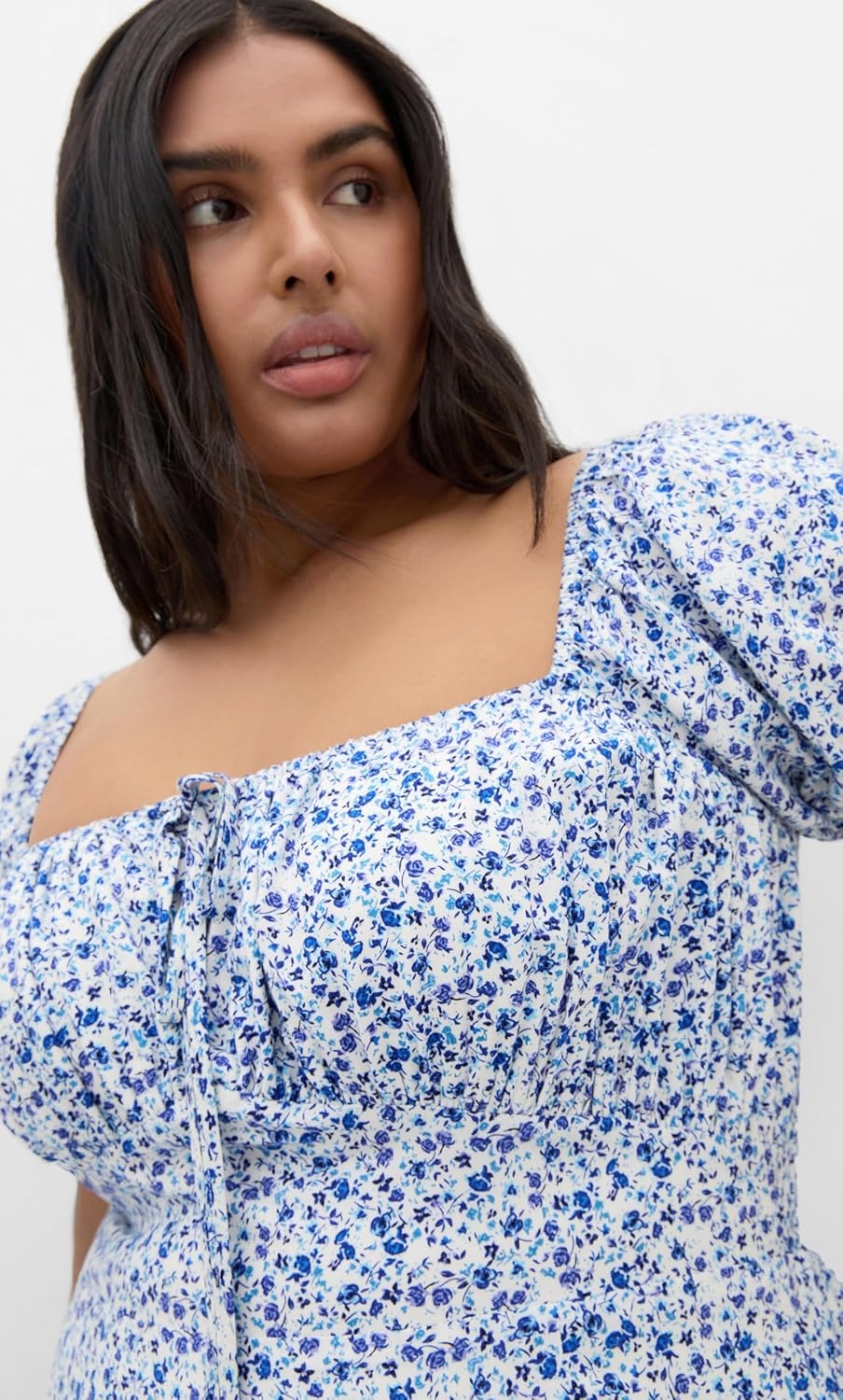 image:imageCity Chic Plus Size Dress Abbie Short Sleeve Floral Print MaxiBlue