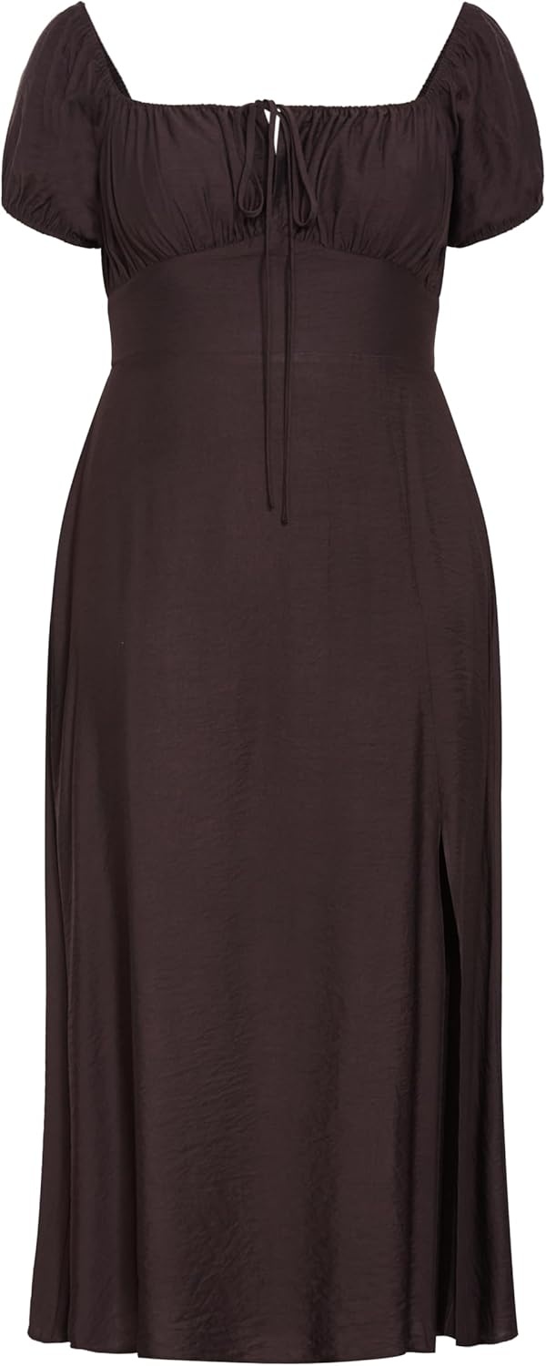 image:imageCity Chic Plus Size Dress Abbigail Split MaxiChocolate