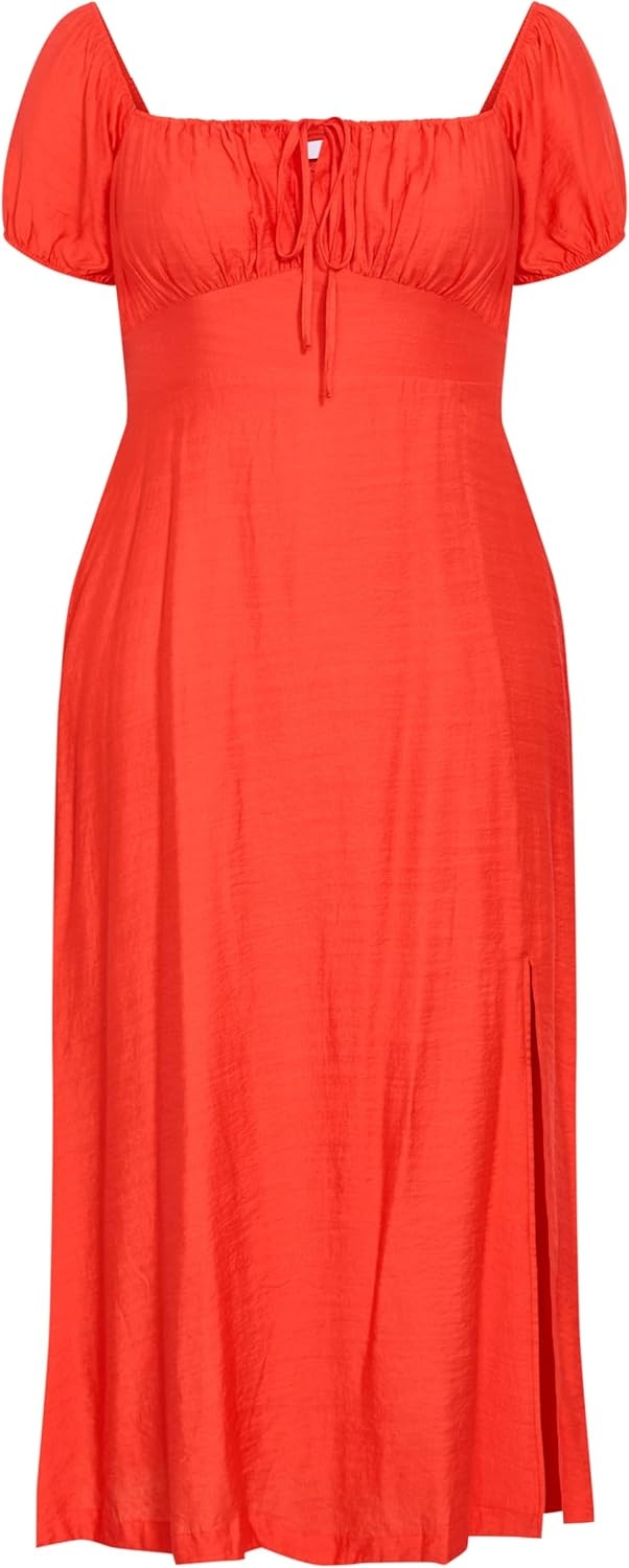 image:imageCity Chic Plus Size Dress Abbigail Split MaxiWatermelon