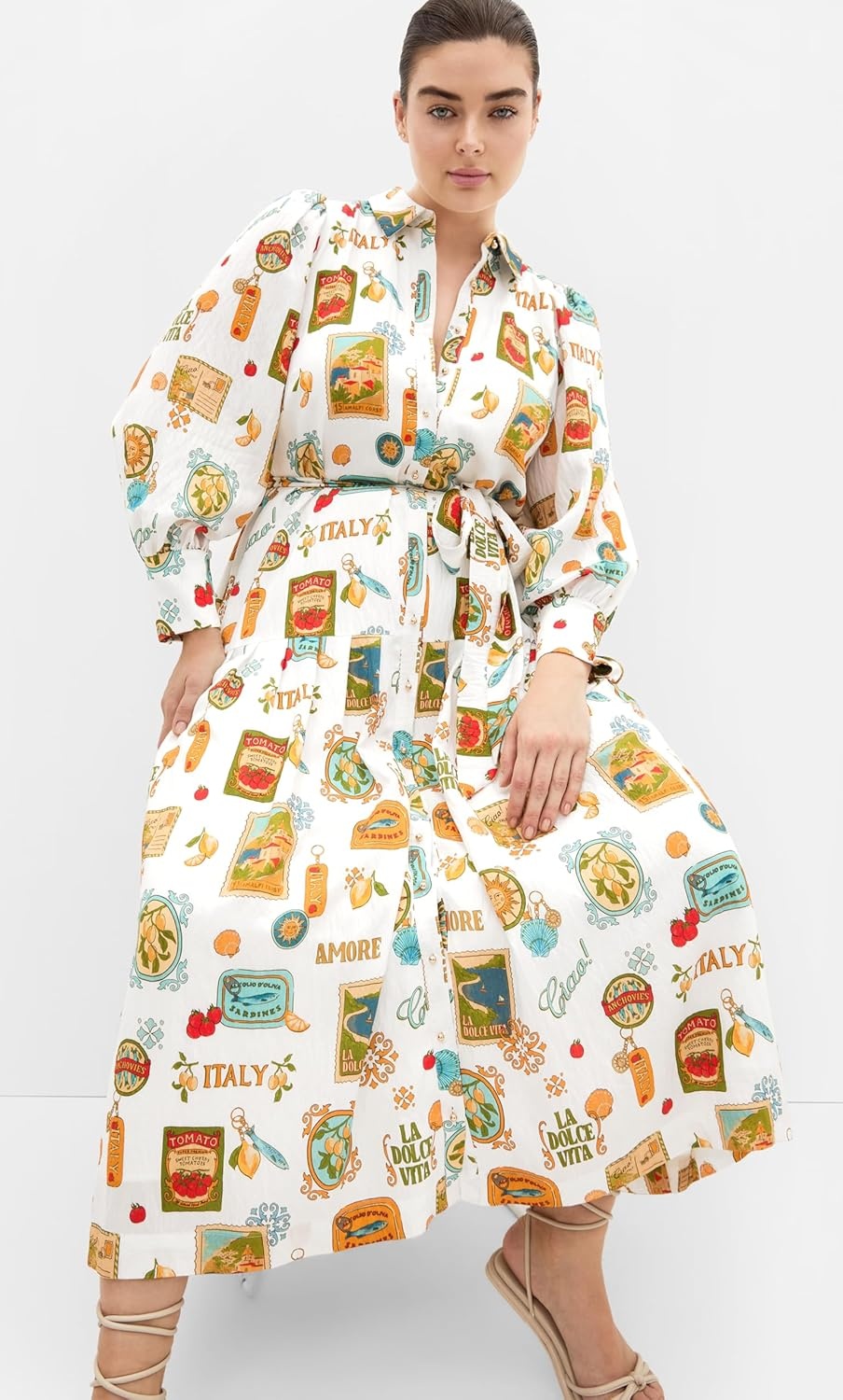 image:imageCity Chic Plus Size Dress Amore Print MaxiCreme La D