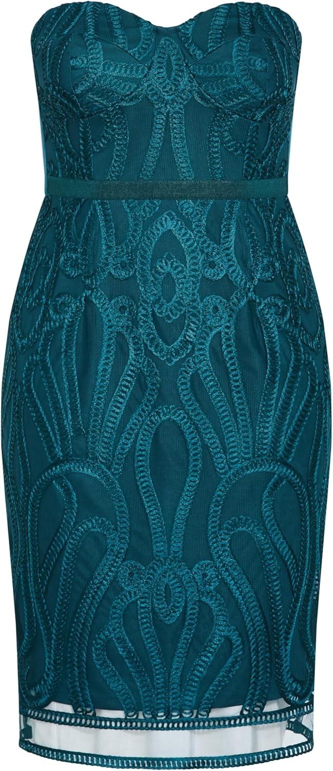 image:imageCity Chic Plus Size Dress Antonia Strapless MidiEmerald