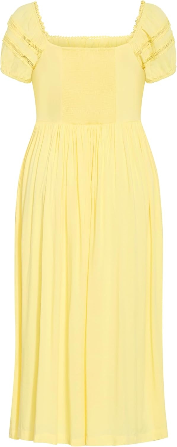 image:imageCity Chic Plus Size Dress Arielle Lace Trim MaxiLemon Zest