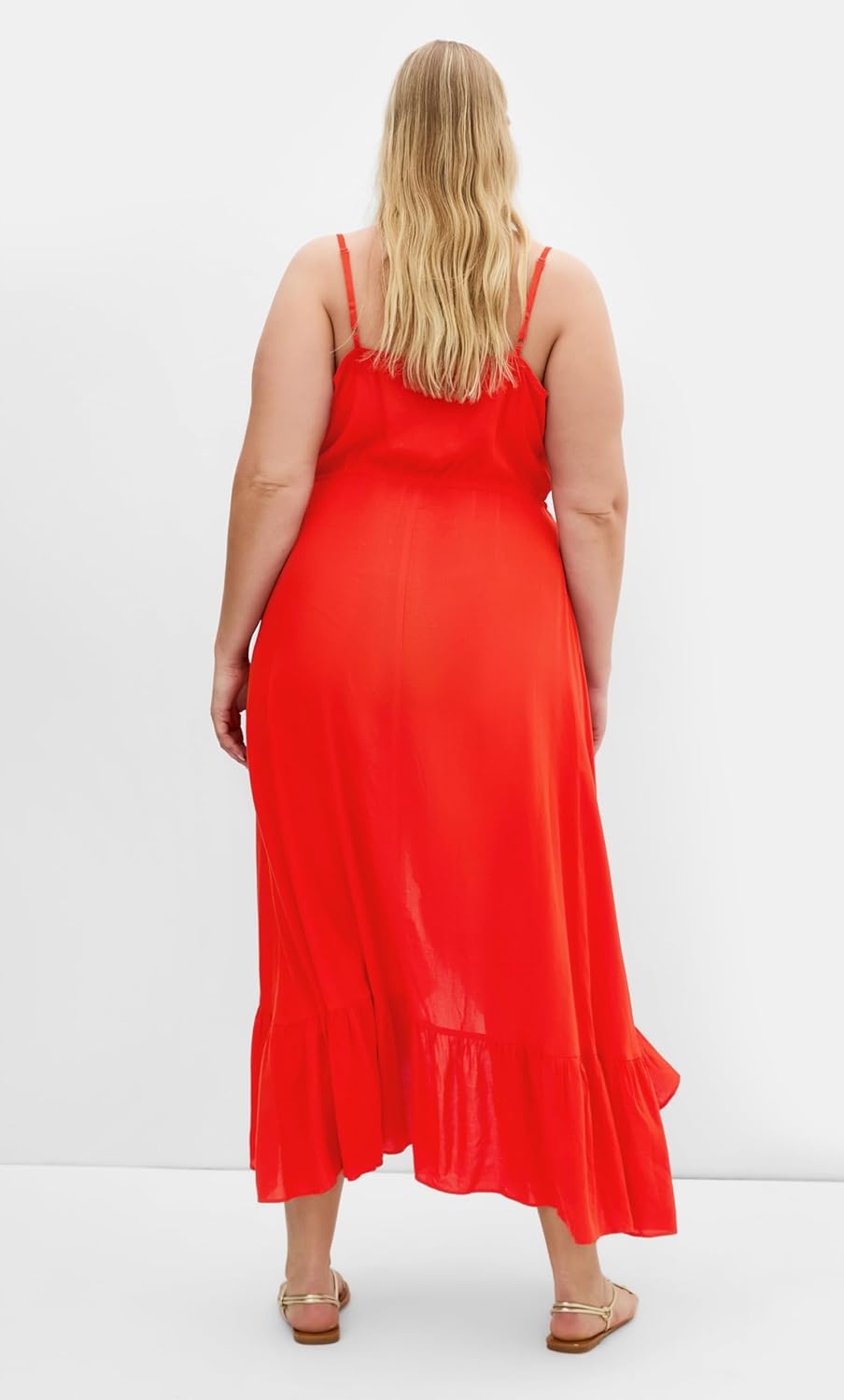 image:imageCity Chic Plus Size Dress Aruba Frill MaxiBurnt Orange